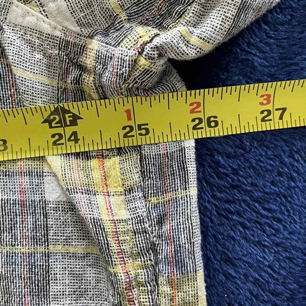 Levi's Standard Fit Short Sleeve Button Up Shirt Multicolor Plaid Mens XXL Linen - Picture 6 of 8